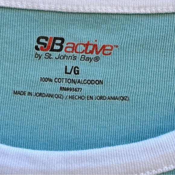 SJB-ACTIVE. Light Blue Short Sleeve Shirt. Active wear. Size L. 100% Cot… - Picture 3 of 5